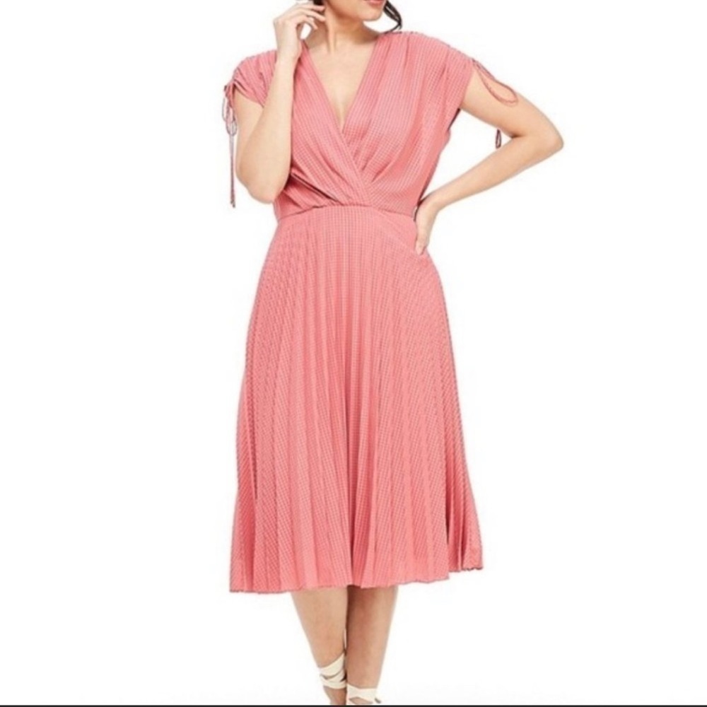 GAL Meets Glam Dried Rose Angelica Pleated Dress Size 0 - Picture 3 of 9